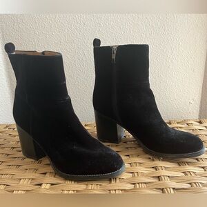 Velvet Black Ankle Boots